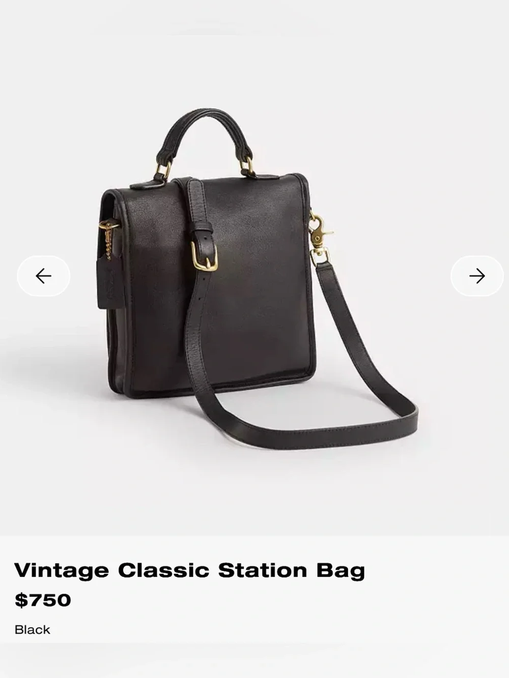 Coach Vintage Classic Station Bag Black Leather Crossbody Handbag 5130 EUC